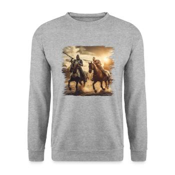 Un tournoi de joutes médiévales - Sweat-shirt Unisexe - gris chiné - Devant - Alina (178cm) & Michal (187cm)