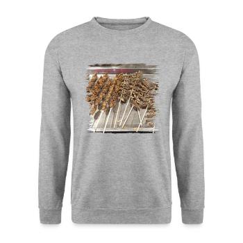 Êtes-vous prêt pour une collation d’insectes? - Sweat-shirt Unisexe - gris chiné - Devant - Alina (178cm) & Michal (187cm)