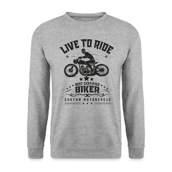 LIVE TO RIDE - Unisex Sweatshirt - salt & pepper - Front - Alina (178cm) & Michal (187cm)
