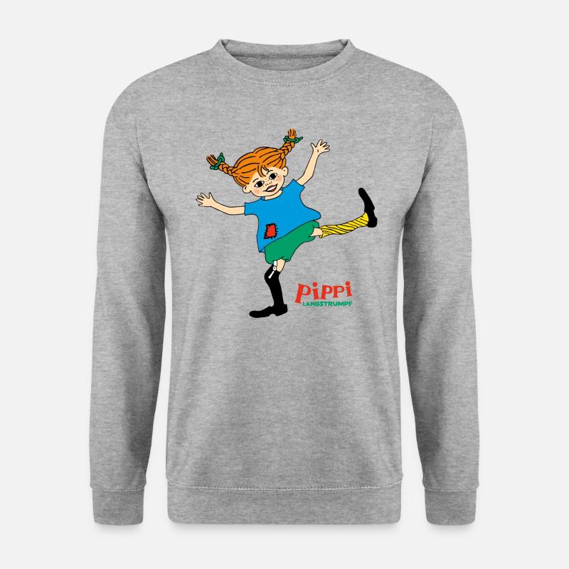Pippi Langstrømpe Pippi danser som hun vil - Genser unisex - gråhvit melert