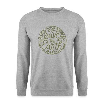 Save the earth Sauver la planète - Sweat-shirt Unisexe - gris chiné - Devant - Alina (178cm) & Michal (187cm)