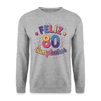 ¡Feliz 80 Cumpleaños! - Unisex Sweatshirt - salt & pepper - Front - Alina (178cm) & Michal (187cm)