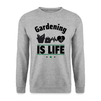 Gardening is life - Unisex Sweatshirt - salt & pepper - Front - Alina (178cm) & Michal (187cm)