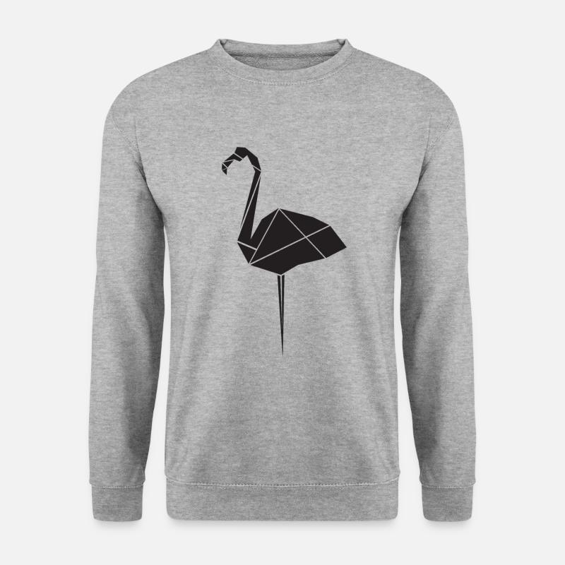 Vector Flamingo - Unisex Pullover - Weißgrau meliert