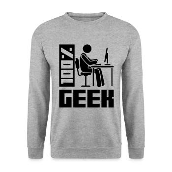 Geek Computer Icon Pc - Unisex Sweatshirt - salt & pepper - Front - Alina (178cm) & Michal (187cm)