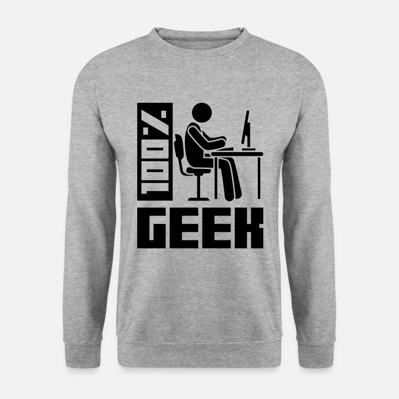 Geek Computer Icon Pc - Unisex Sweatshirt - salt & pepper