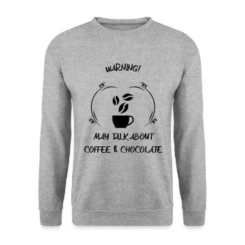 Café, expresso, café et chocolat - Sweat-shirt Unisexe - gris chiné - Devant - Alina (178cm) & Michal (187cm)