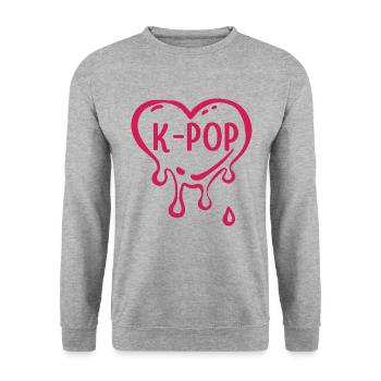 K Pop Corée Musique coréenne cadeau - Sweat-shirt Unisexe - gris chiné - Devant - Alina (178cm) & Michal (187cm)