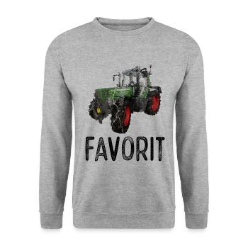 Traktor Favorit Retro Vintage Design - Unisex Pullover - Weißgrau meliert - Vorne - Alina (178cm) & Michal (187cm)