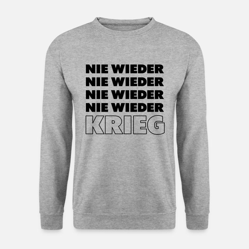 Nie wieder Krieg - Unisex Pullover - Weißgrau meliert