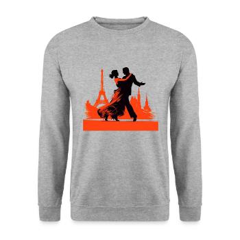 Le tango est une danse populaire - Sweat-shirt Unisexe - gris chiné - Devant - Alina (178cm) & Michal (187cm)