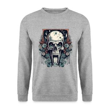 Scream Machine T-Shirt - Zeige deine düstere Seite - Unisex Pullover - Weißgrau meliert - Vorne - Alina (178cm) & Michal (187cm)