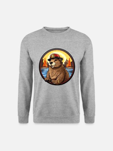 Firefighter Beaver - Unisex Sweatshirt - salt & pepper