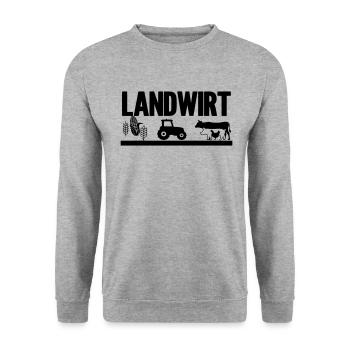 Landwirt Design - Unisex Pullover - Weißgrau meliert - Vorne - Alina (178cm) & Michal (187cm)