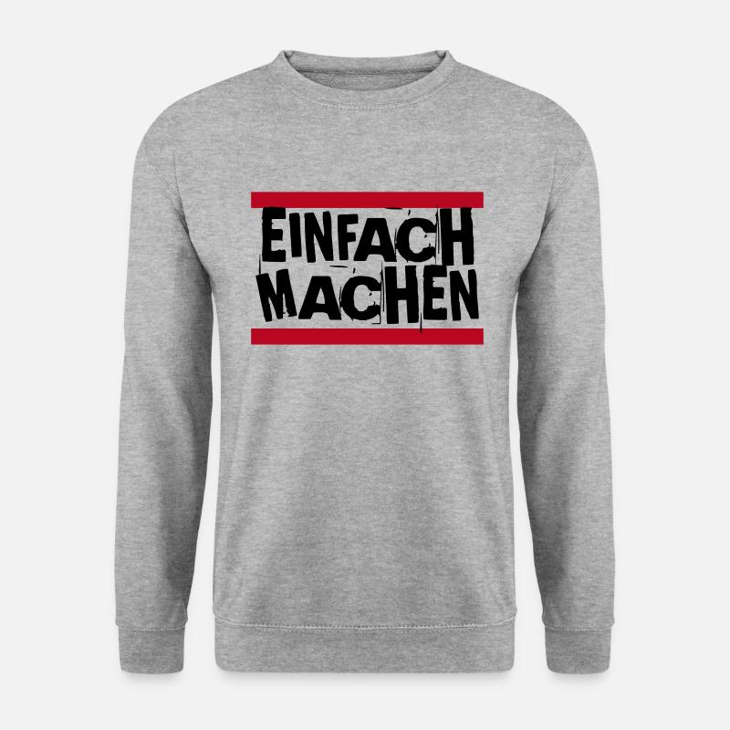 EINFACH MACHEN - Unisex Pullover - Weißgrau meliert