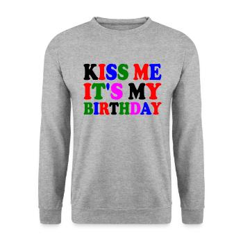 Its my birthday - Unisex Sweatshirt - salt & pepper - Front - Alina (178cm) & Michal (187cm)