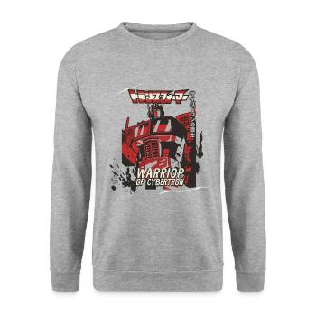 Transformers Optimus Prime Cybertron Warrior - Unisex Sweatshirt - salt & pepper - Front - Alina (178cm) & Michal (187cm)