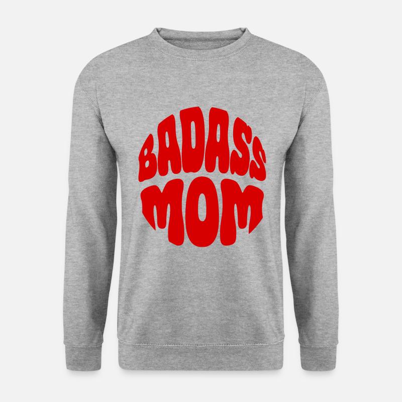 Badass Mom - Unisex Pullover - Weißgrau meliert