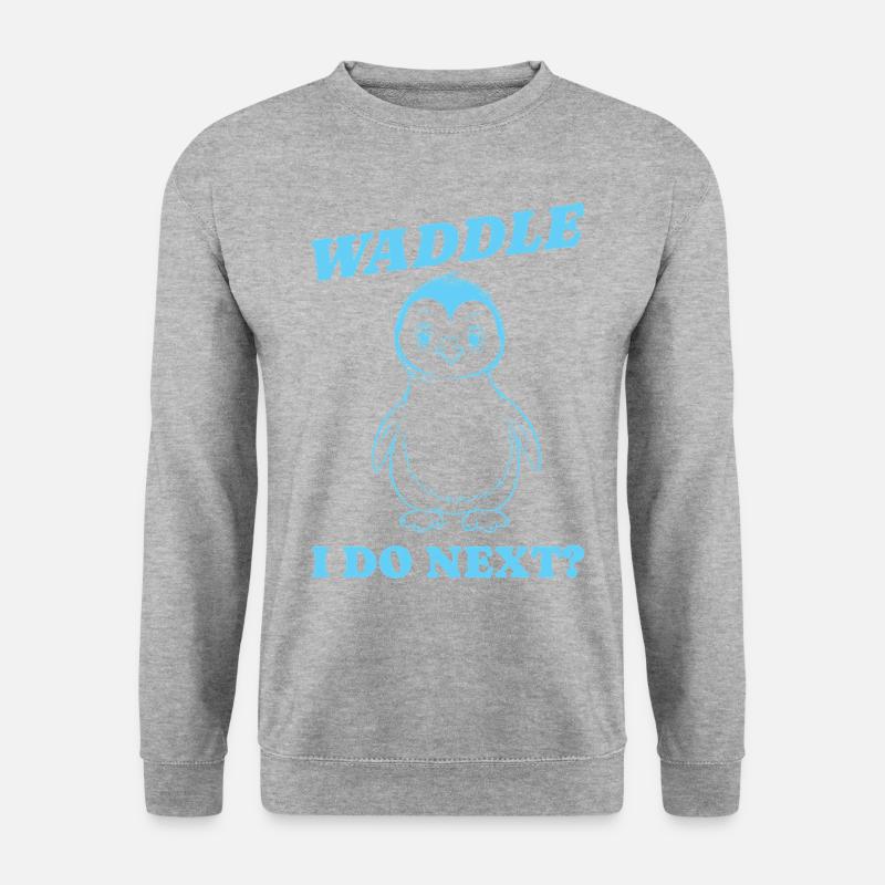 Waddle I do next Geschenk - Unisex Pullover - Weißgrau meliert