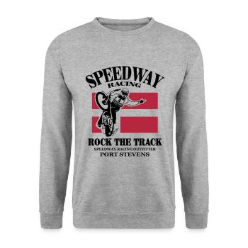 speedway - Denmark - Unisex Pullover - Weißgrau meliert - Vorne - Alina (178cm) & Michal (187cm)