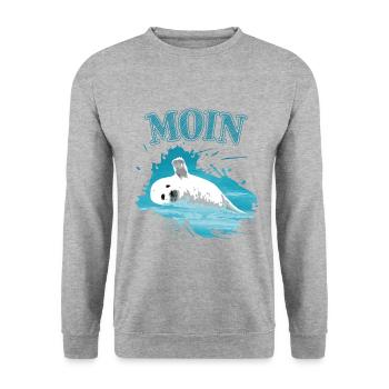 Moin Mer du Nord Mer Baltique Vacances Île Seal Seal - Sweat-shirt Unisexe - gris chiné - Devant - Alina (178cm) & Michal (187cm)