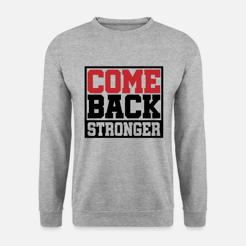 Farben änderbar | Come Back Stronger - Unisex Pullover - Weißgrau meliert