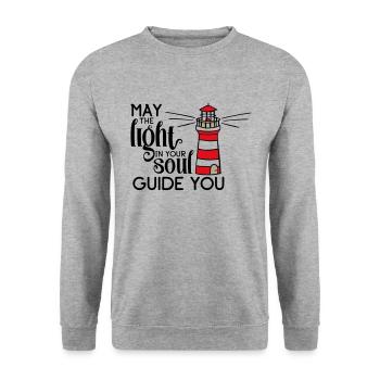 LIGHTHOUSE SOUL LIGHTHOUSES TOWER LAMP MOTIFS - Unisex Sweatshirt - salt & pepper - Front - Alina (178cm) & Michal (187cm)