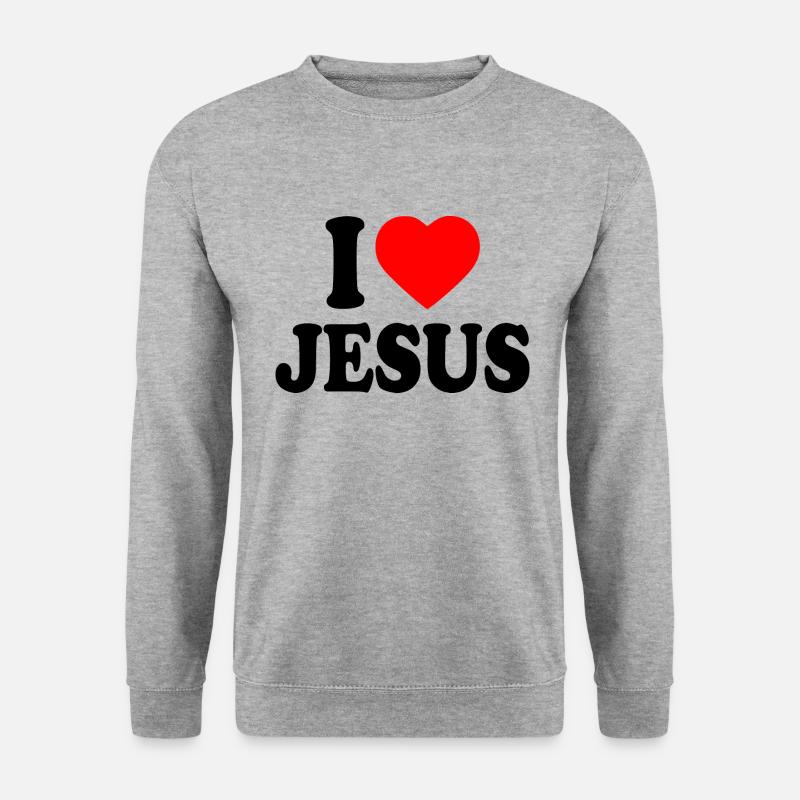 I love jesus - Unisex Pullover - Weißgrau meliert