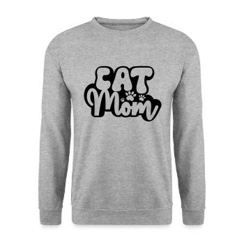 CATS MOM MOM MOM MOM FUNNY SAYINGS MOTIFS - Unisex Sweatshirt - salt & pepper - Front - Alina (178cm) & Michal (187cm)