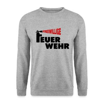 Freiwillige Feuerwehr - Unisex Pullover - Weißgrau meliert - Vorne - Alina (178cm) & Michal (187cm)