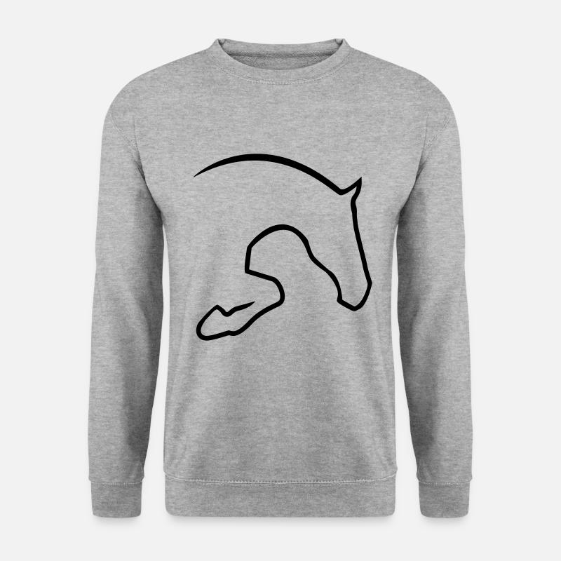 Springpferd - Unisex Pullover - Weißgrau meliert