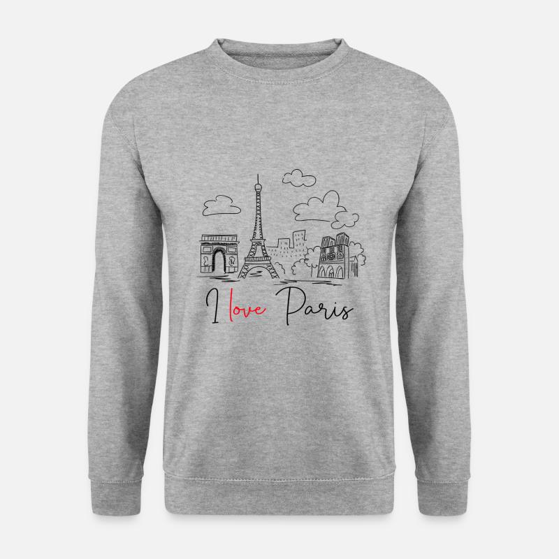 i love paris - Unisex Pullover - Weißgrau meliert