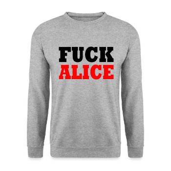 Fuck afd - fuck alice - Unisex Pullover - Weißgrau meliert - Vorne - Alina (178cm) & Michal (187cm)