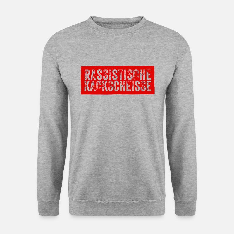 Rassistische Kackscheisse - Unisex Pullover - Weißgrau meliert