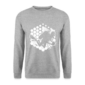 Plongeur Libre Femme Plongeur Plongeur Homme - Sweat-shirt Unisexe - gris chiné - Devant - Alina (178cm) & Michal (187cm)