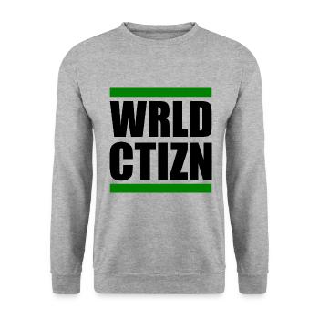 world citizen - Sweat-shirt Unisexe - gris chiné - Devant - Alina (178cm) & Michal (187cm)