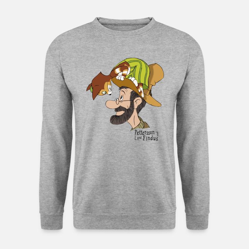 Pettersson Und Findus Unterhalten Sich - Unisex Pullover - Weißgrau meliert