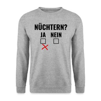Saufen Bier Party Alkohol besoffen betrunken Feier - Unisex Pullover - Weißgrau meliert - Vorne - Alina (178cm) & Michal (187cm)