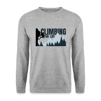 Climbing for life - Climbing Mountaineering Mountains - Unisex Sweatshirt - salt & pepper - Front - Alina (178cm) & Michal (187cm)