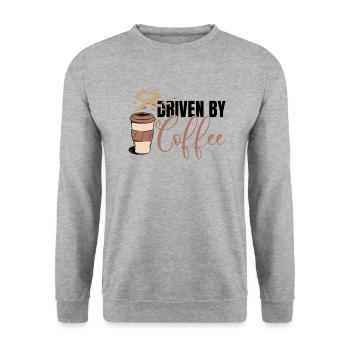 Driven by Coffee - Coffee Lovers Coffee Morning - Unisex Sweatshirt - salt & pepper - Front - Alina (178cm) & Michal (187cm)
