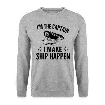 Boat Yacht Sailing Ship Sailing Gift - Unisex Sweatshirt - salt & pepper - Front - Alina (178cm) & Michal (187cm)