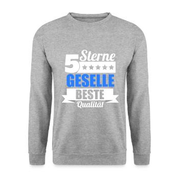 Gesellenbrief Abschluss Bester Geselle 2022 - Unisex Pullover - Weißgrau meliert - Vorne - Alina (178cm) & Michal (187cm)