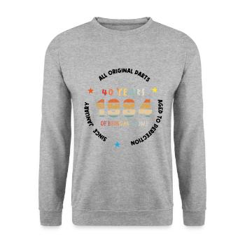 Awesome Since January 1984 Vintage 40 ans Birthday - Sweat-shirt Unisexe - gris chiné - Devant - Alina (178cm) & Michal (187cm)