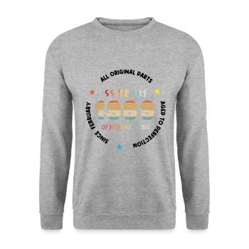 55 Years Old Made In 1969 Vintage February 1969 - Unisex Sweatshirt - salt & pepper - Front - Alina (178cm) & Michal (187cm)