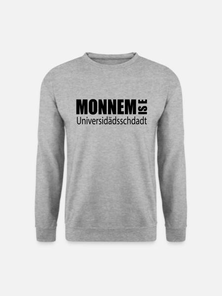 Monnem is e Universidädsschdadt - Unisex Pullover - Weißgrau meliert