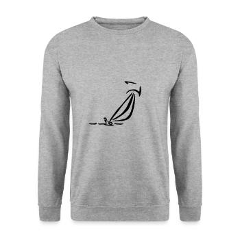 Voile navire capitaine voile bateau voile voile - Sweat-shirt Unisexe - gris chiné - Devant - Alina (178cm) & Michal (187cm)