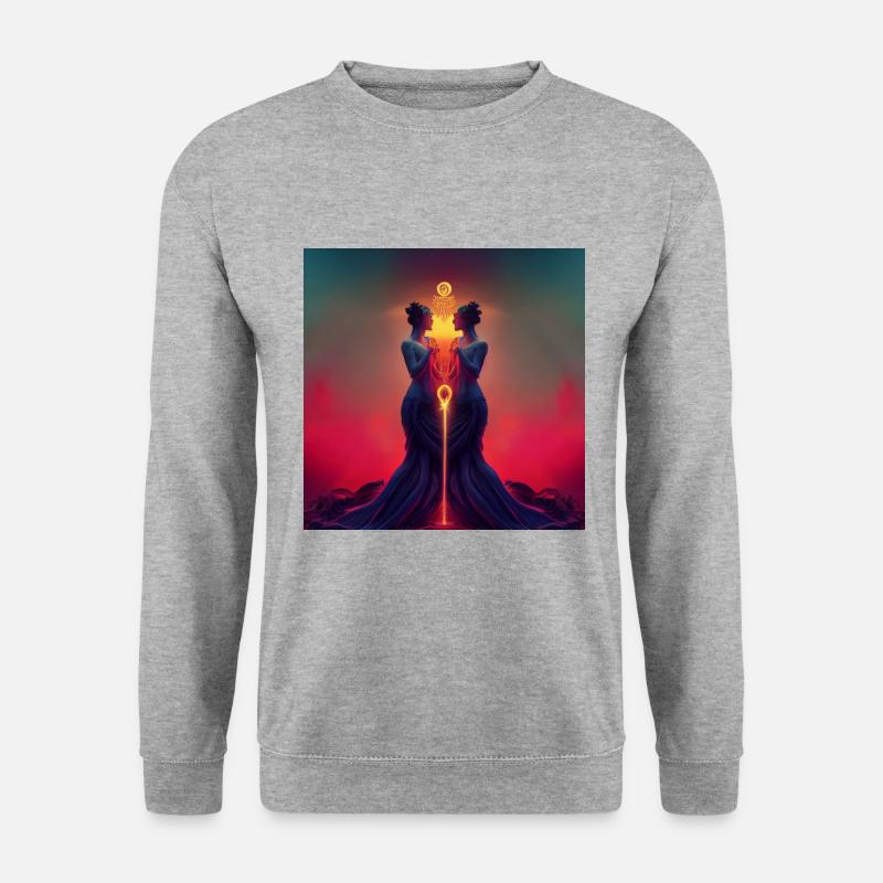 Zwillinge - Unisex Pullover - Weißgrau meliert