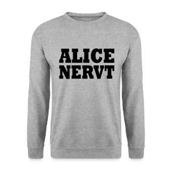 Alice is annoying - Unisex Sweatshirt - salt & pepper - Front - Alina (178cm) & Michal (187cm)