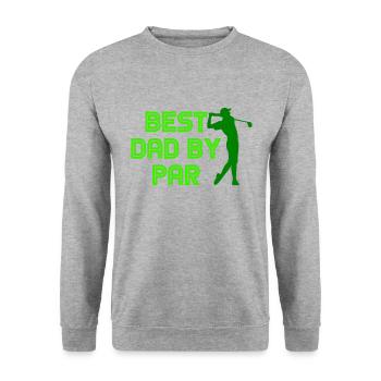 BESTER PAPA PAR GOLF GOLFER SPRUCH MOTIVE GESCHENK - Unisex Pullover - Weißgrau meliert - Vorne - Alina (178cm) & Michal (187cm)