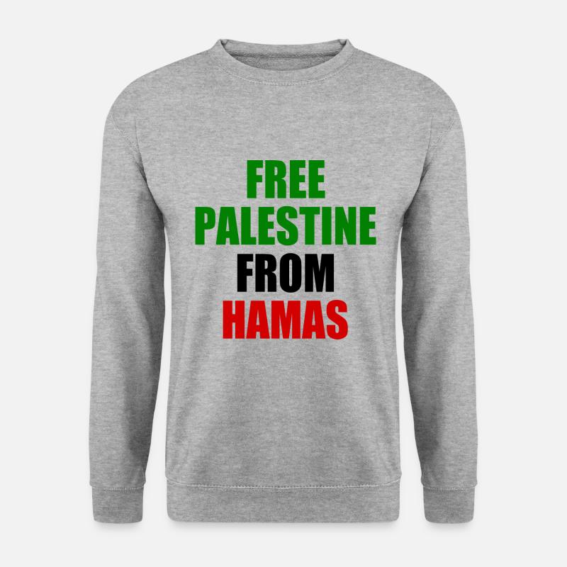 Israel - Free palestine - Unisex Pullover - Weißgrau meliert